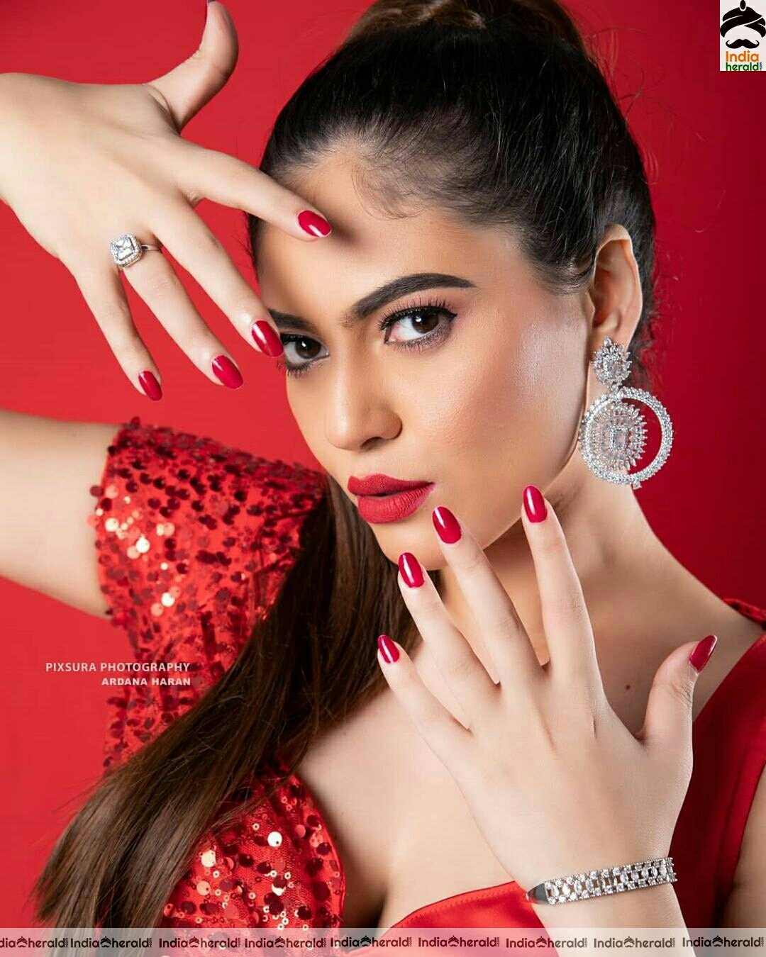 Sherin Hot Red Photoshoot