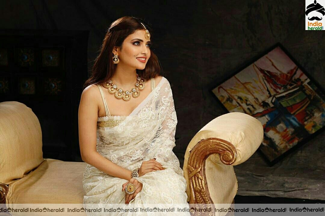 Shirin Kanchwala Hot White Saree Stills Set 2