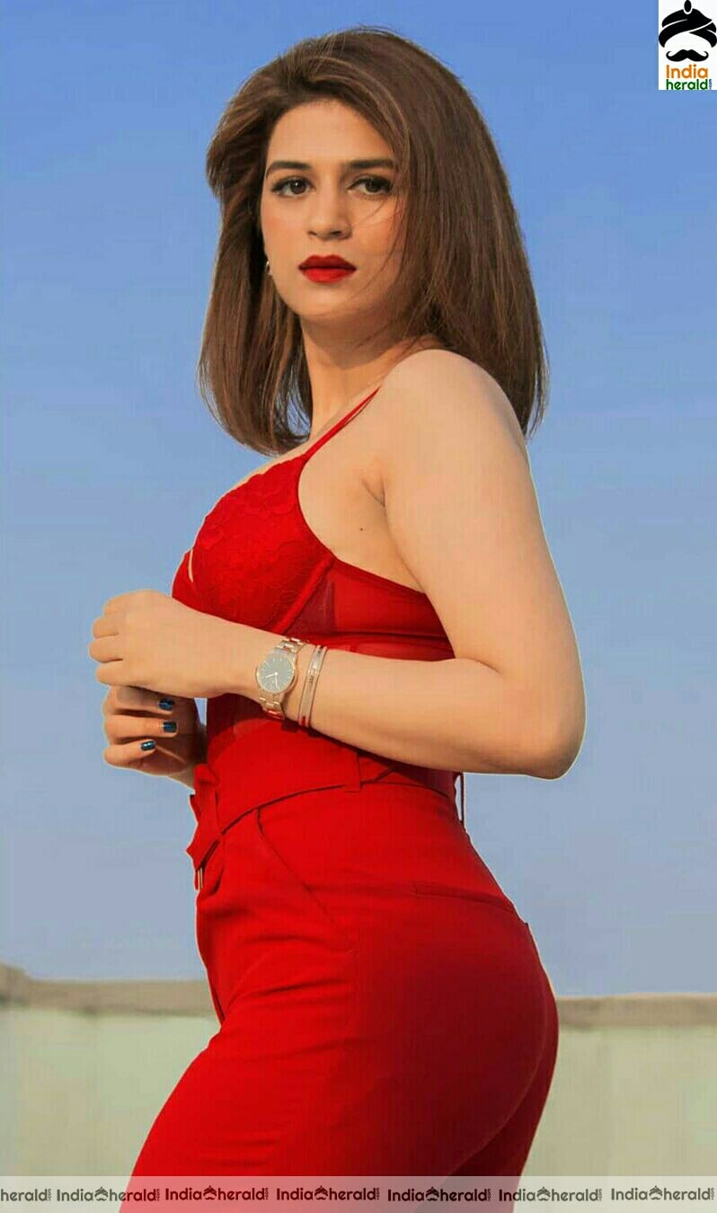 Shraddha Das Hot And Cute Red Dress Stills