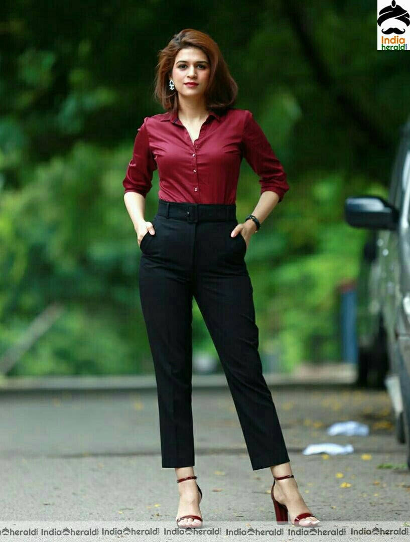 Shraddha Das Hot And Cute Red Dress Stills
