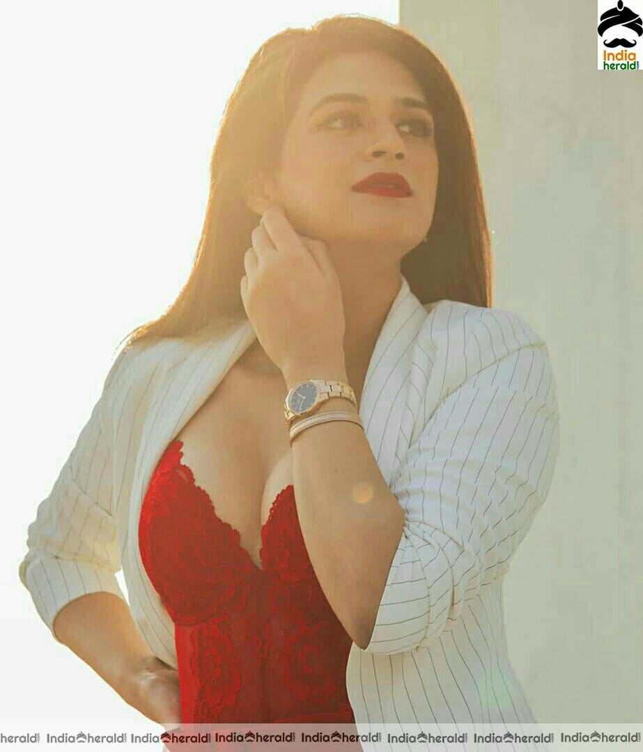Shraddha Das Hot And Cute Red Dress Stills