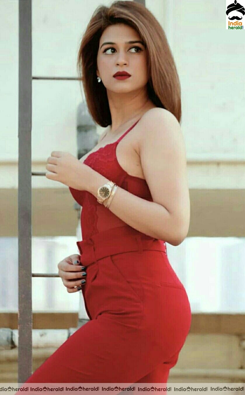 Shraddha Das Hot And Cute Red Dress Stills