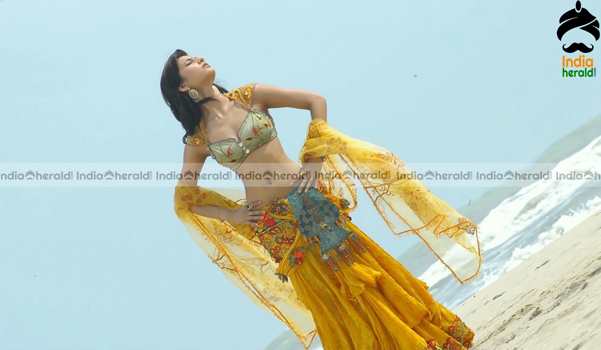 Shruti Haasan Hot HD Photos Exposing her Tempting Belly Pierced Navel and Big Cleavage Set 2