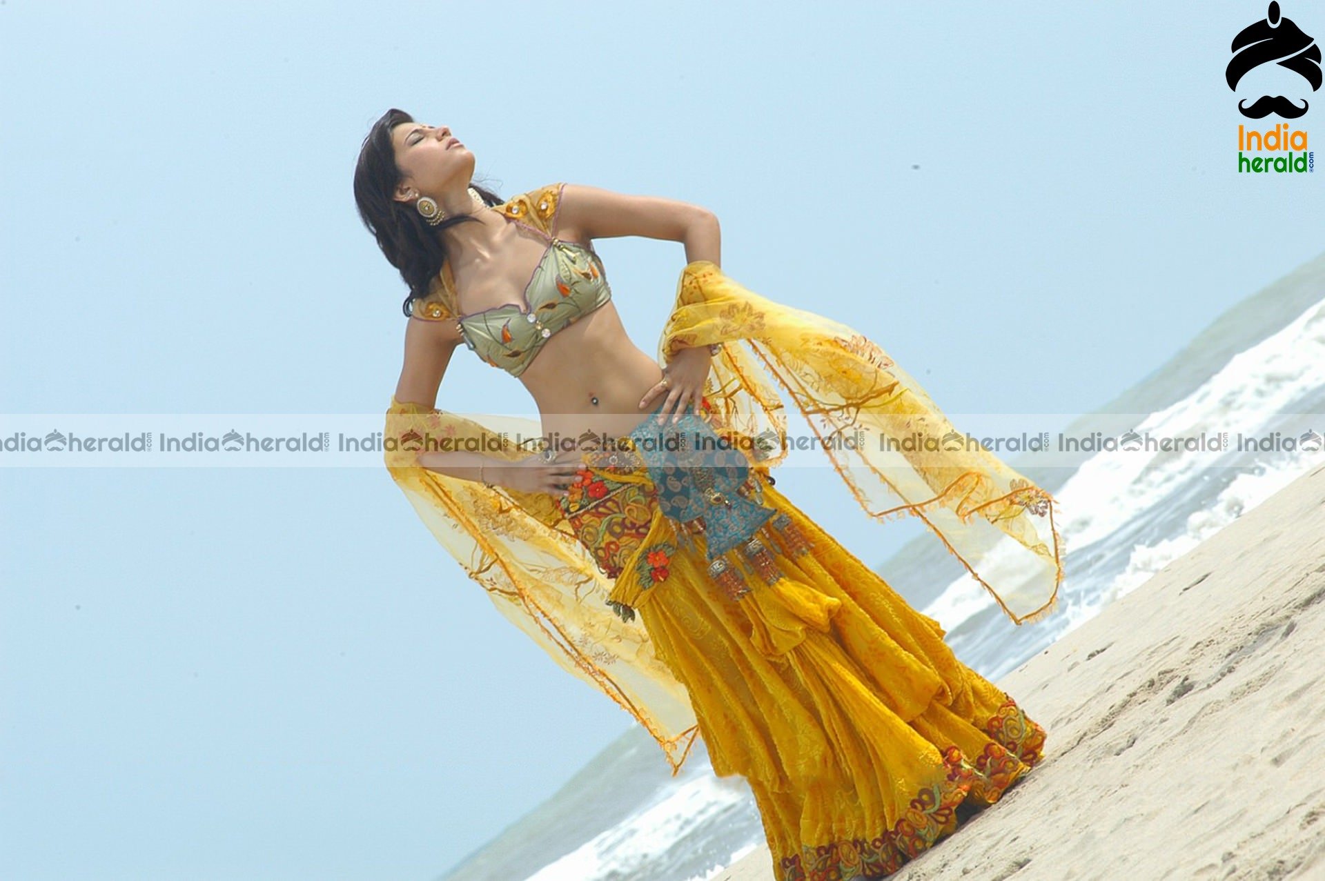 Shruti Haasan Hot HD Photos Exposing her Tempting Belly Pierced Navel and Big Cleavage Set 3