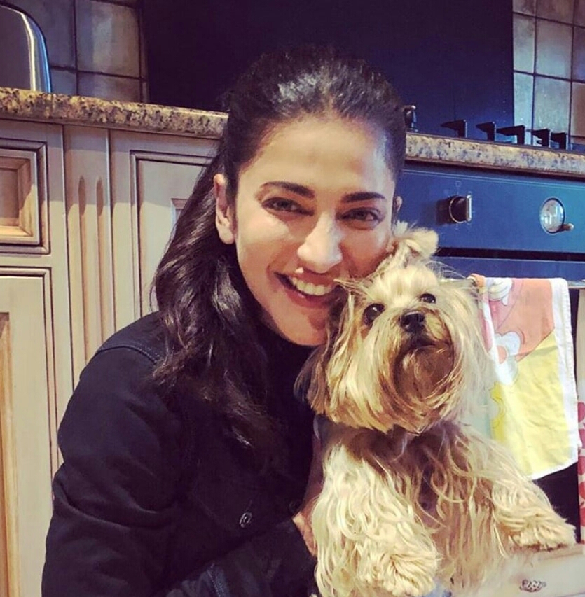 Shruti Haasan Latest Stills With Her Doggy From London
