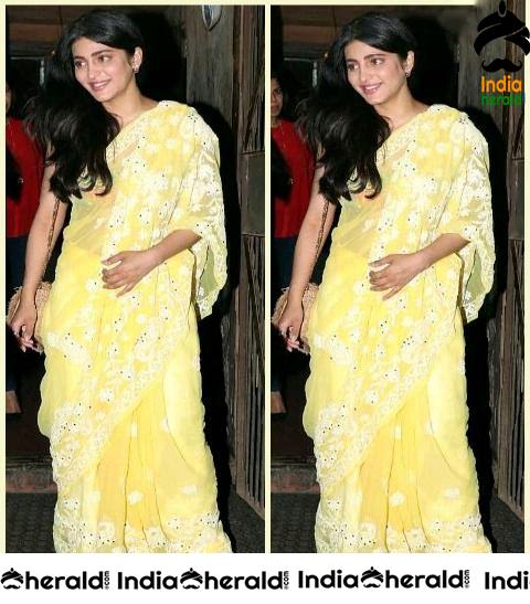 Shruti Haasan Unseen Hot Photos in Saree when roaming with her Ex Boyfriend