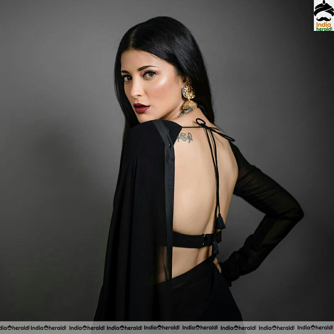 Shruti Hassan draped in black and she is too hot