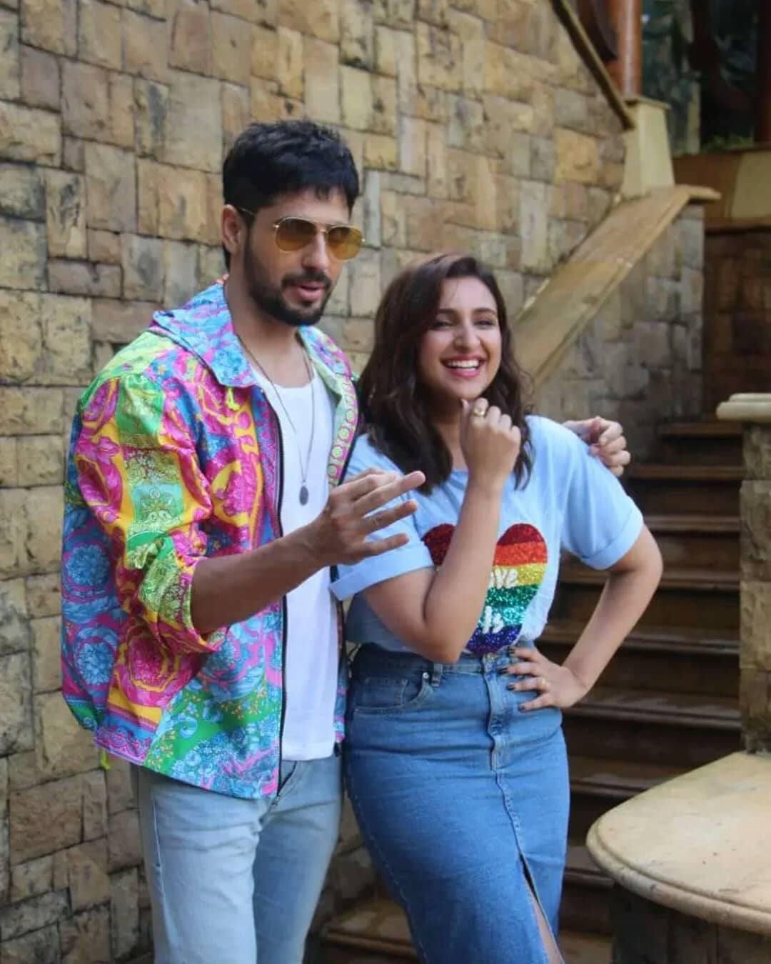 Siddharth Malhotra Parineeti Chopra Are All Smiles During Jobariya Jodi Promotion