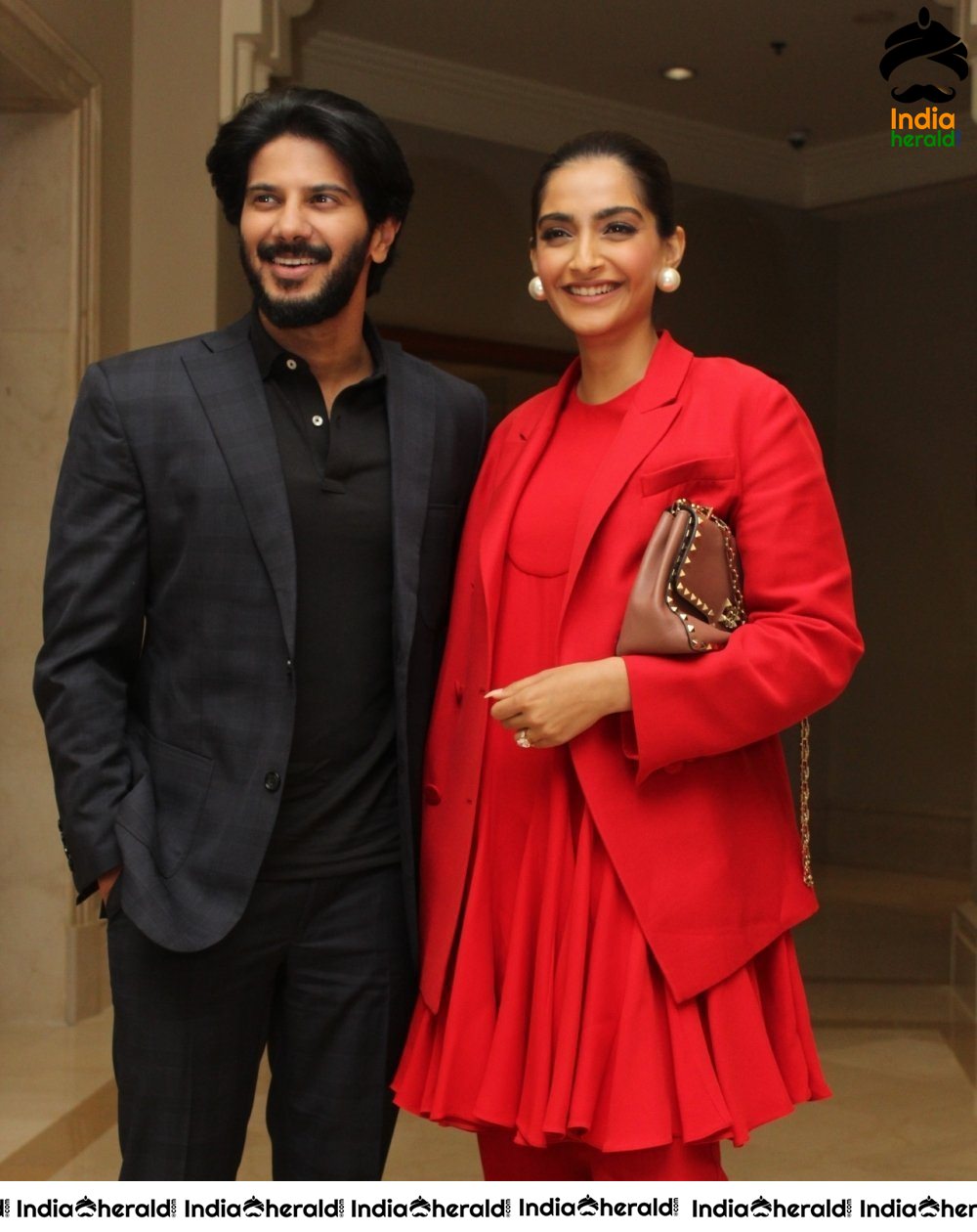 Sonam Kapoor And Dulquer Salmaan During The Zoya Factor Promotions