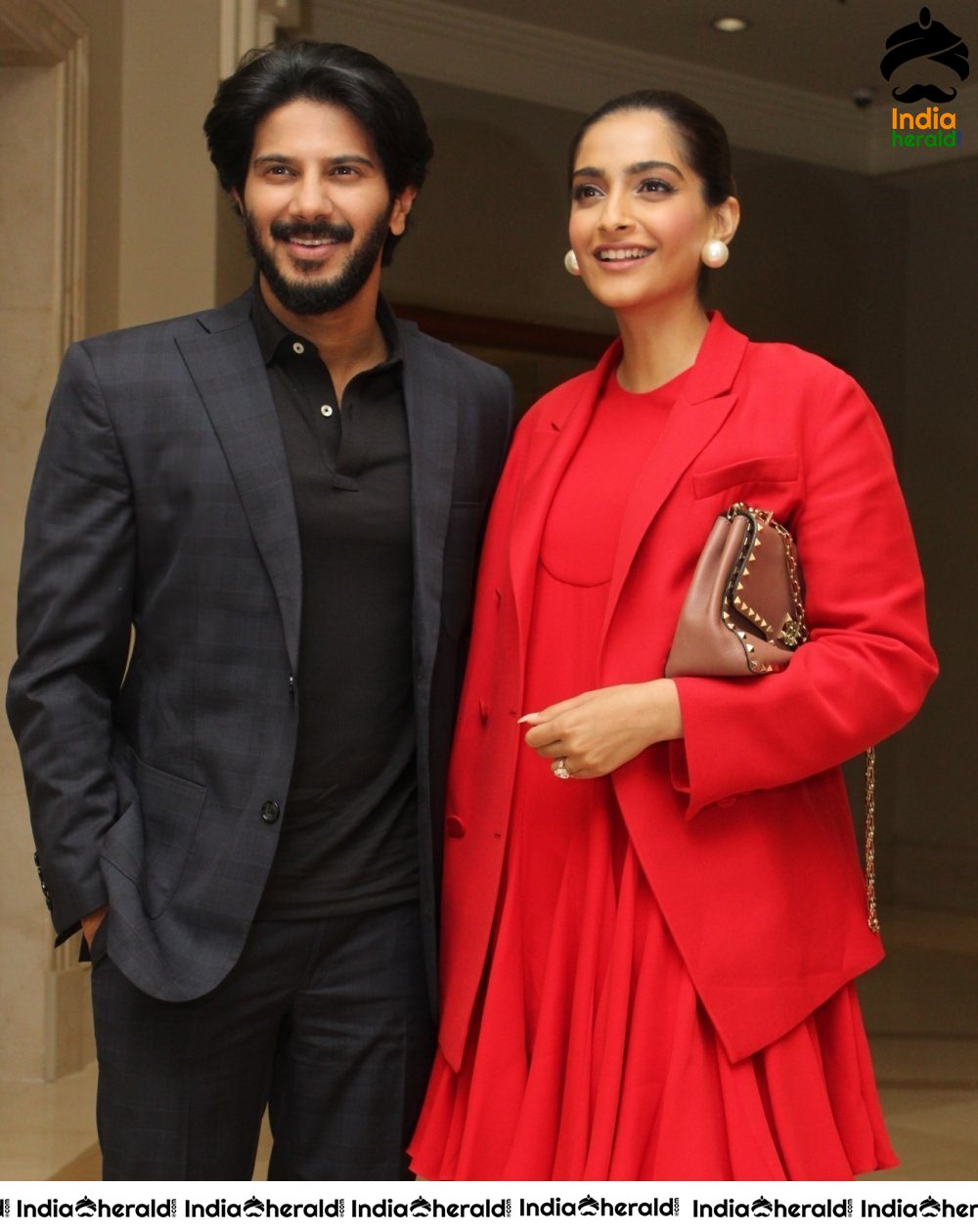 Sonam Kapoor And Dulquer Salmaan During The Zoya Factor Promotions