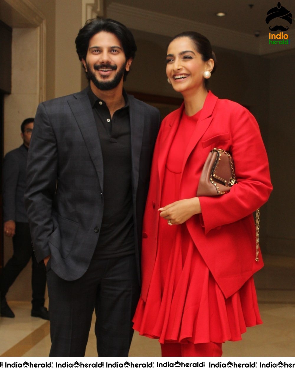 Sonam Kapoor And Dulquer Salmaan During The Zoya Factor Promotions