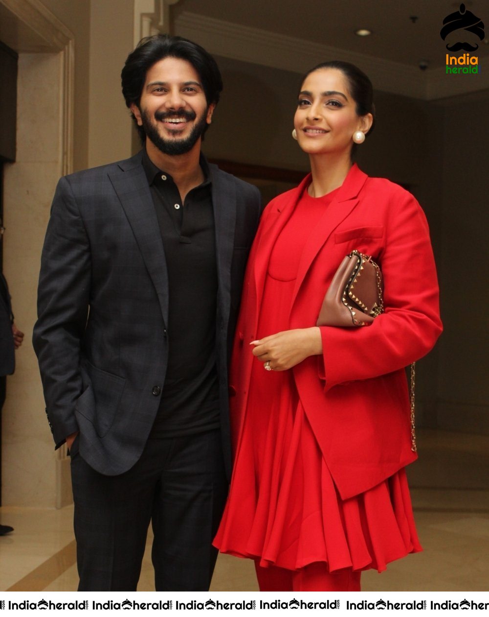 Sonam Kapoor And Dulquer Salmaan During The Zoya Factor Promotions