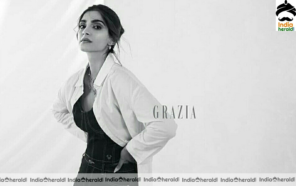 Sonam Kapoor Latest GRAZIA Black And White Photoshoot