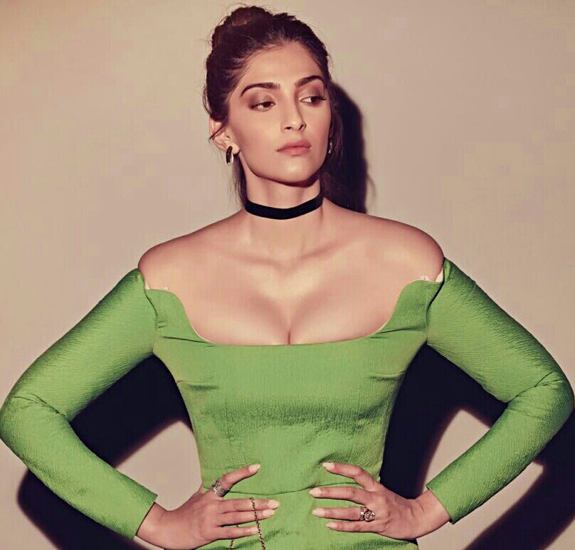 Sonam Kapoor Latest Hot Green Dress Photoshoot