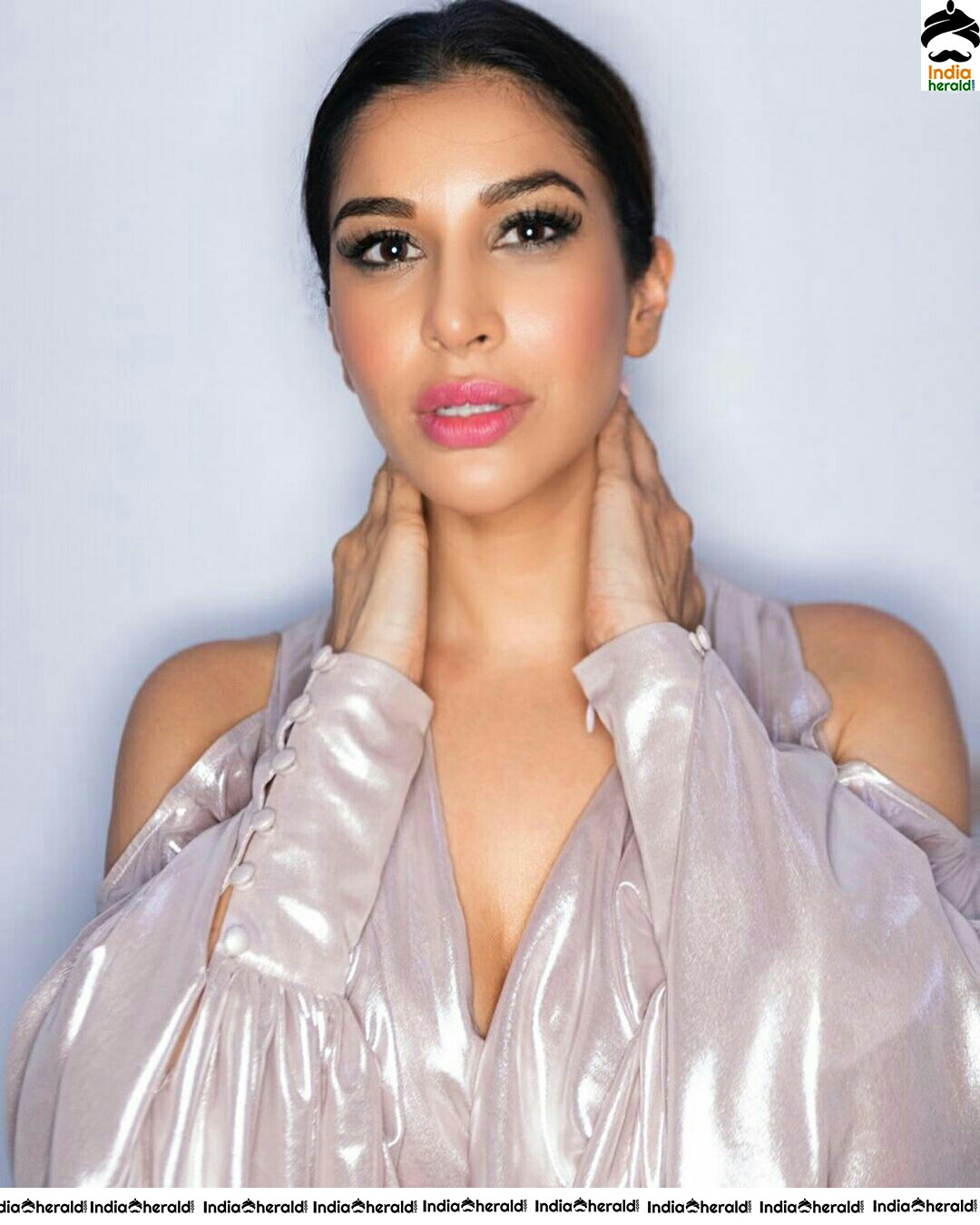 Sophie Choudry Hot And Spicy In Silver Colour Glittering Dress
