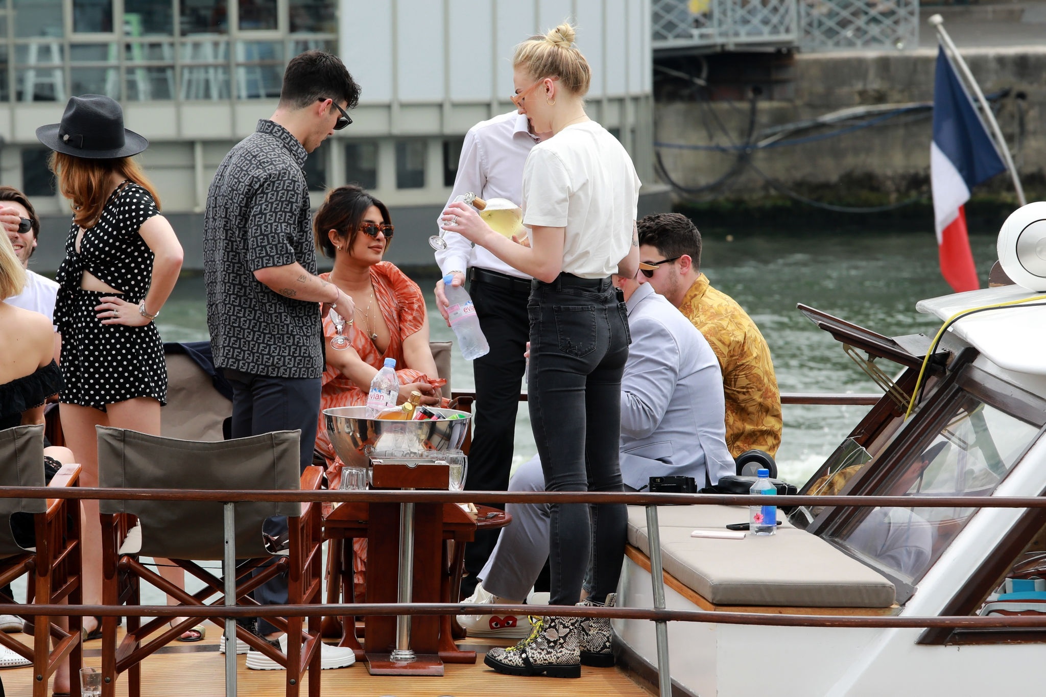 Sophie Turner And Priyanka Chopra Are Seen On A Boat Cruise On The River Seine Set 1