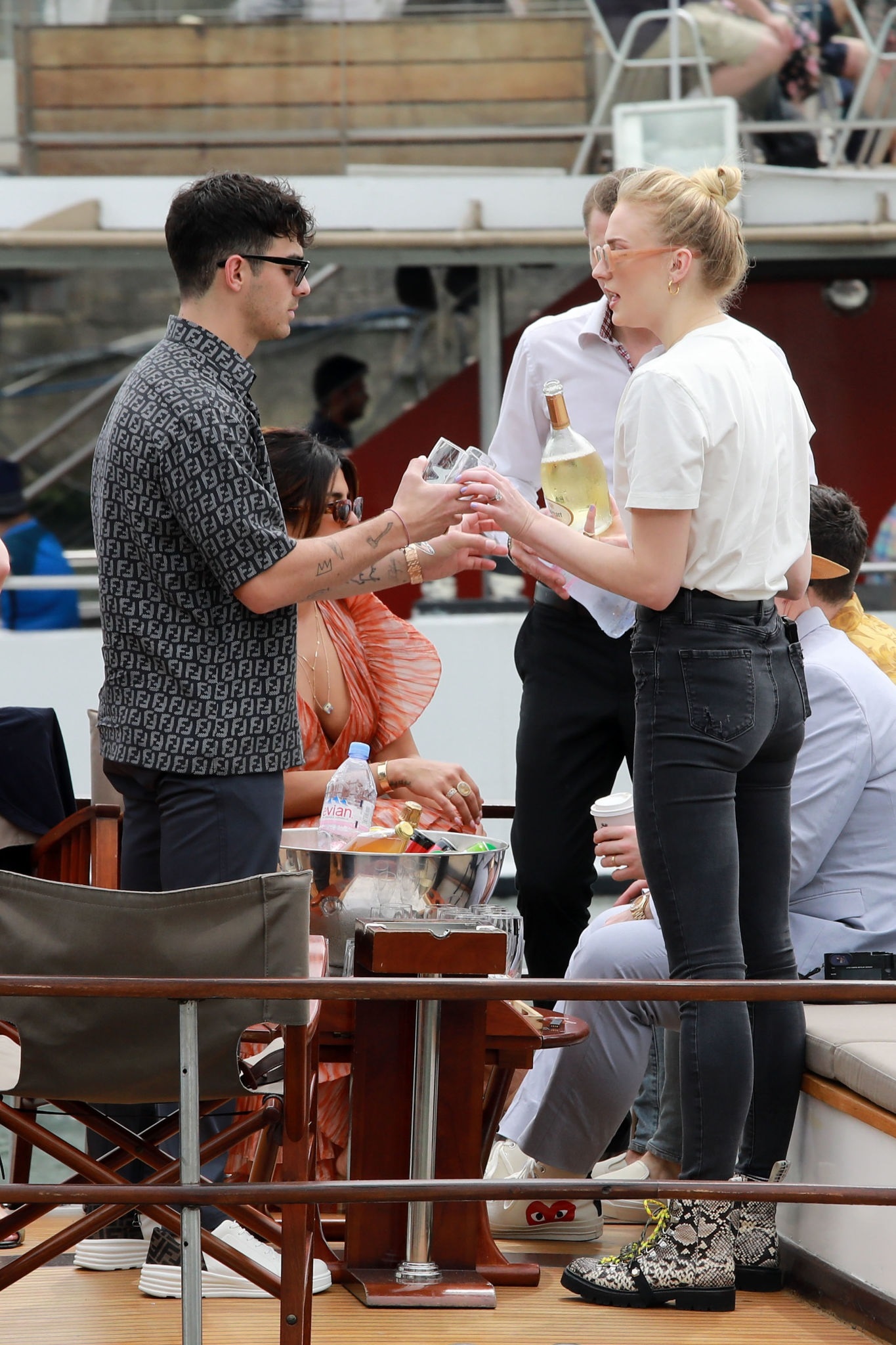 Sophie Turner And Priyanka Chopra Are Seen On A Boat Cruise On The River Seine Set 1