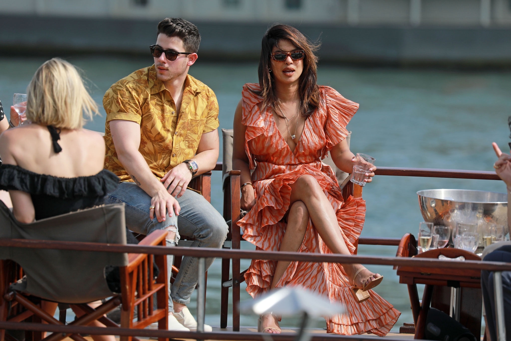 Sophie Turner And Priyanka Chopra Are Seen On A Boat Cruise On The River Seine Set 2