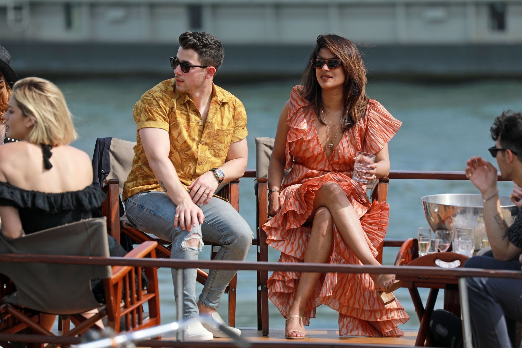 Sophie Turner And Priyanka Chopra Are Seen On A Boat Cruise On The River Seine Set 2