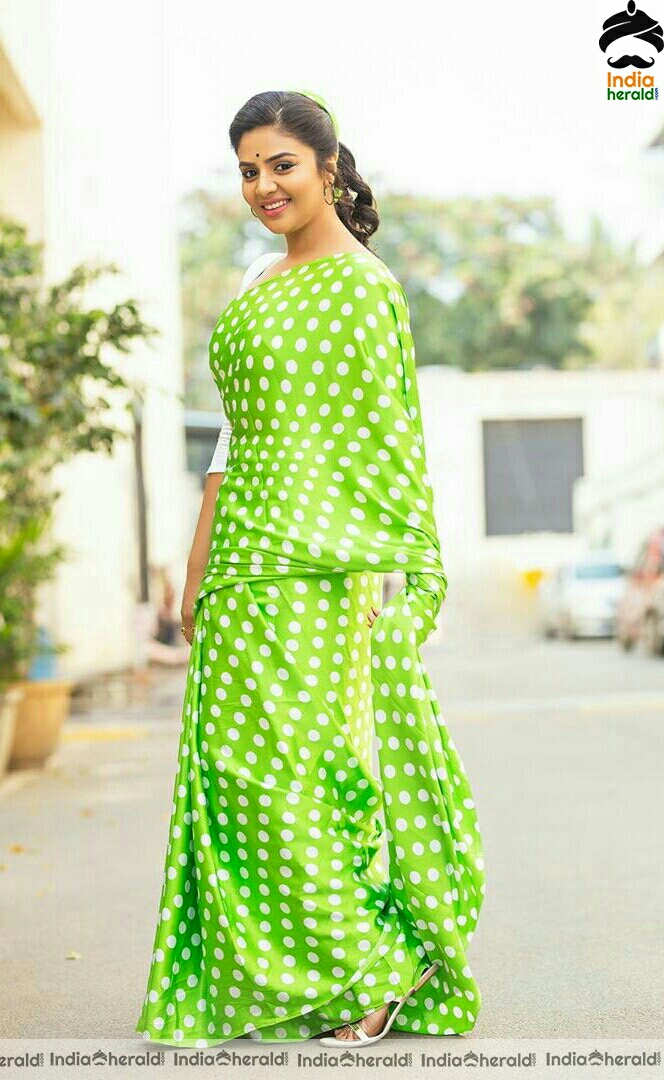 Sree Mukhi Cute In Retro Dress Stills