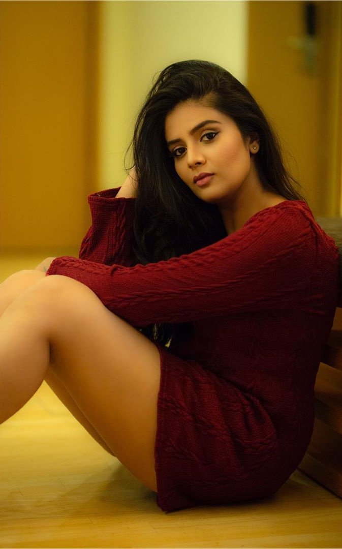 Sree Mukhi Sizzling In Red Hot Photoshoot