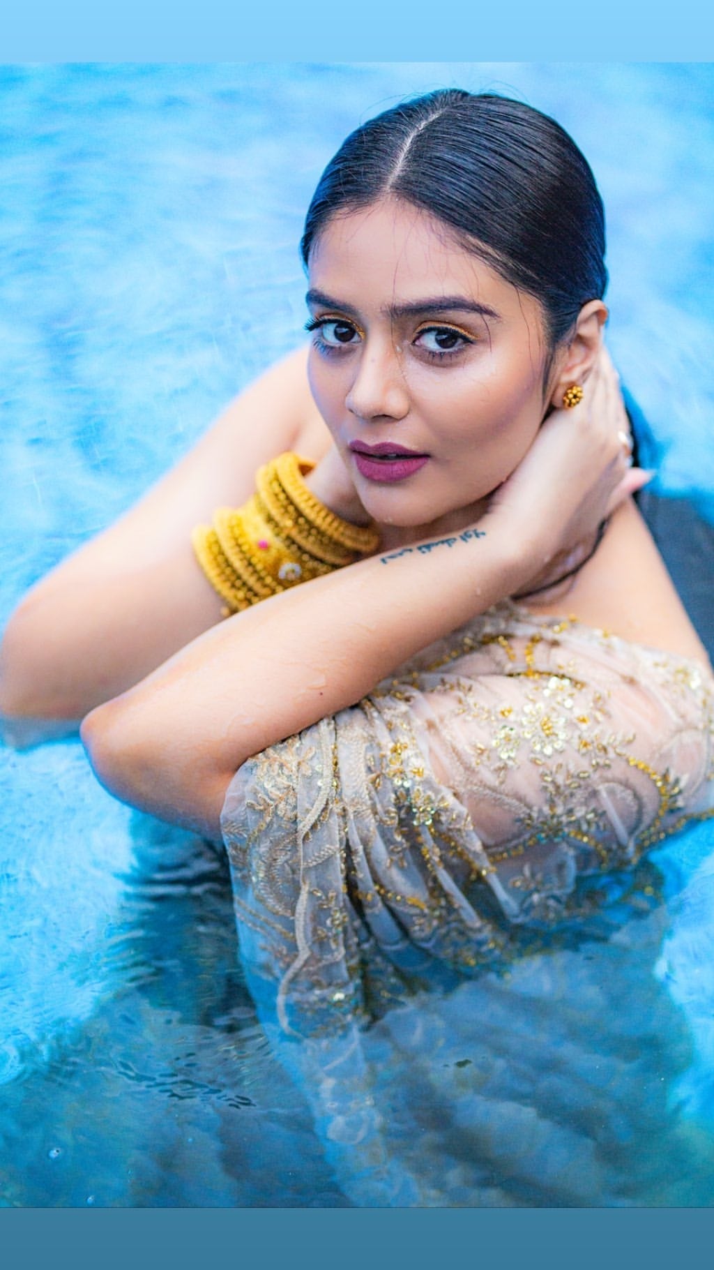 Sree Mukhis Spices The Heat By Getting Wet In Swimming Pool