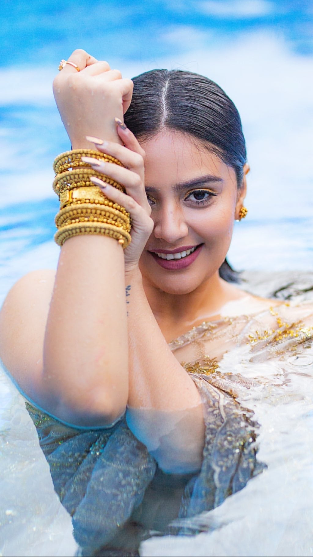 Sree Mukhis Spices The Heat By Getting Wet In Swimming Pool
