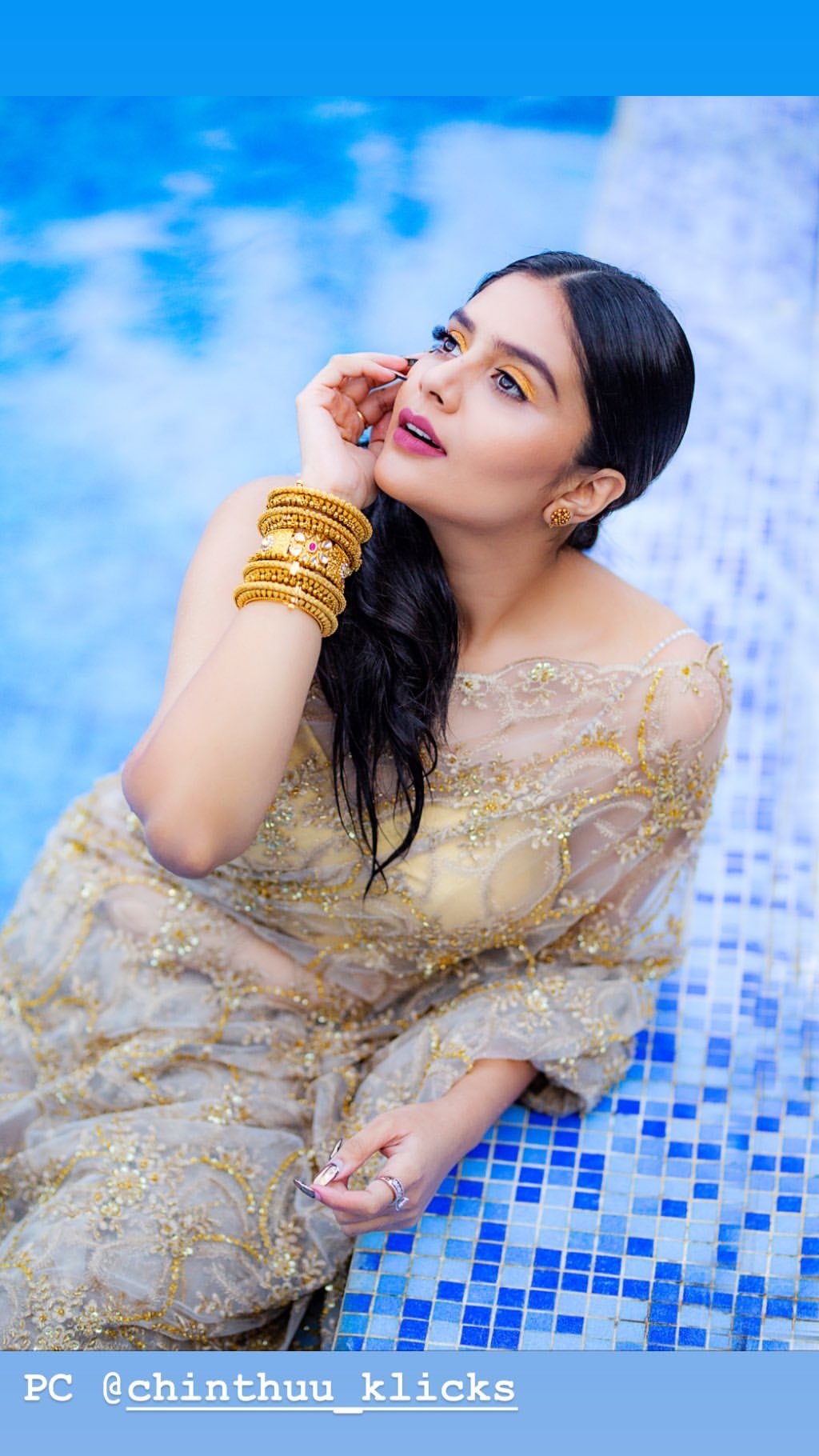Sree Mukhis Spices The Heat By Getting Wet In Swimming Pool
