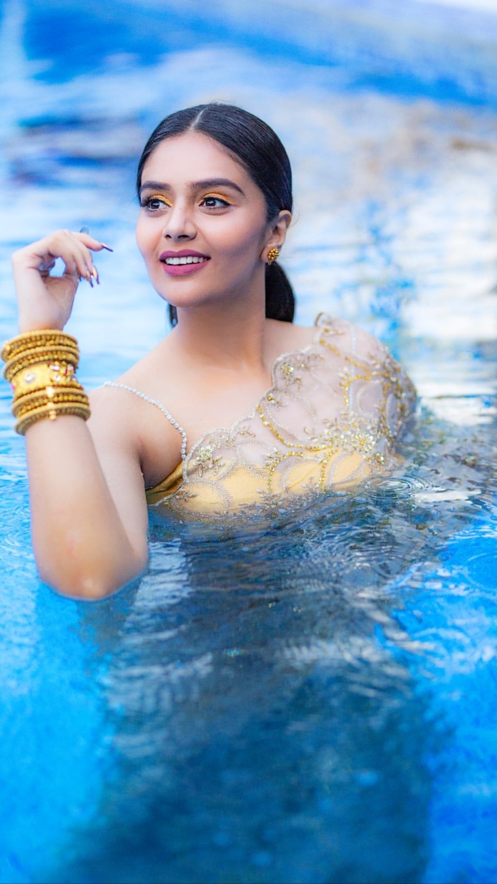 Sree Mukhis Spices The Heat By Getting Wet In Swimming Pool