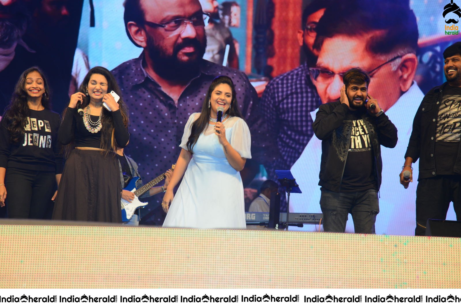 Sreemukhi On the stage during AV Success celebrations Set 1