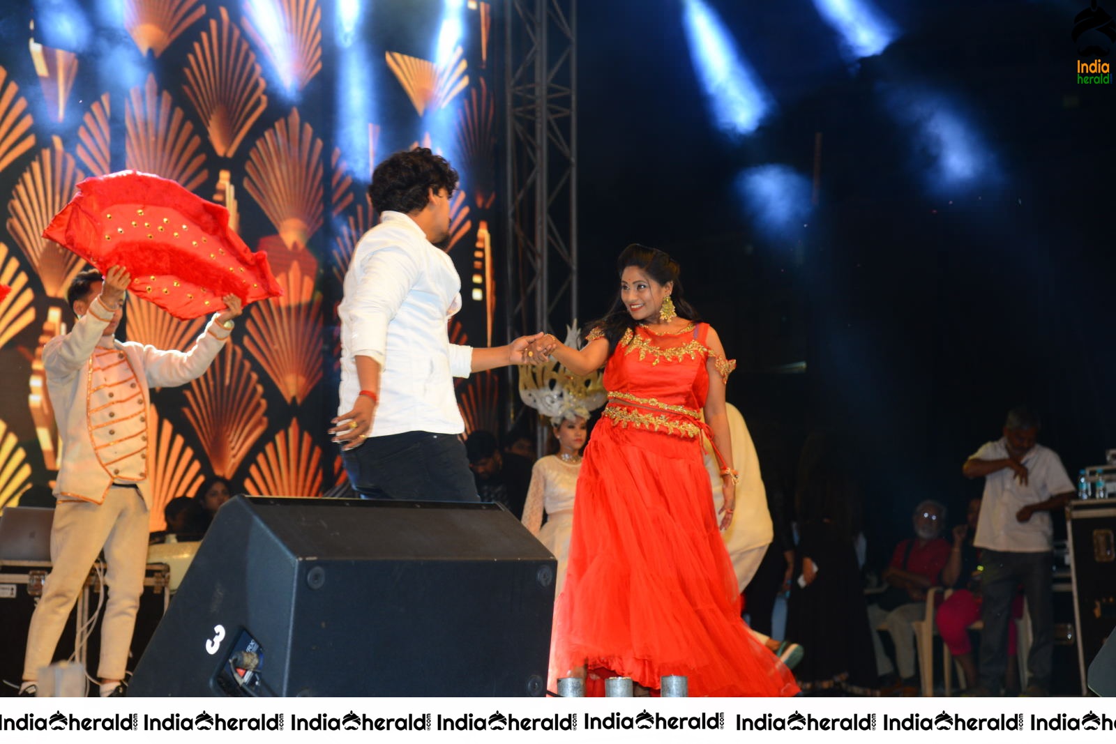 Sreemukhi On the stage during AV Success celebrations Set 2