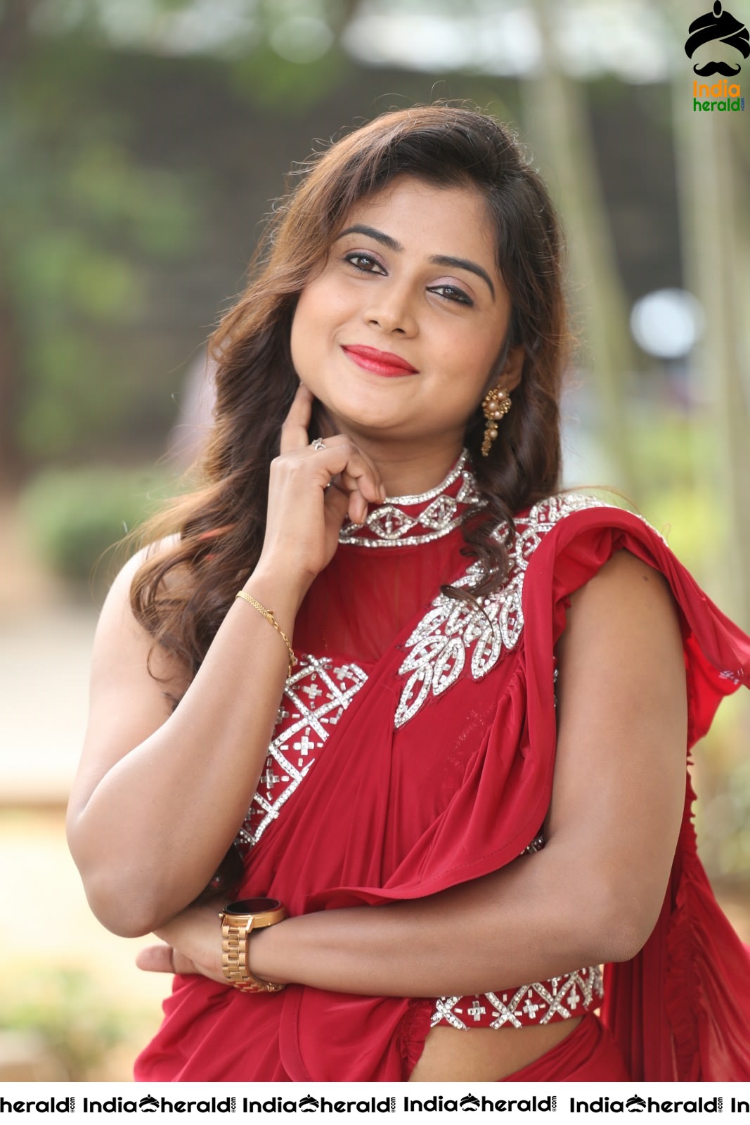 Sri Pallavi Latest Stills in Frill Saree Set 1