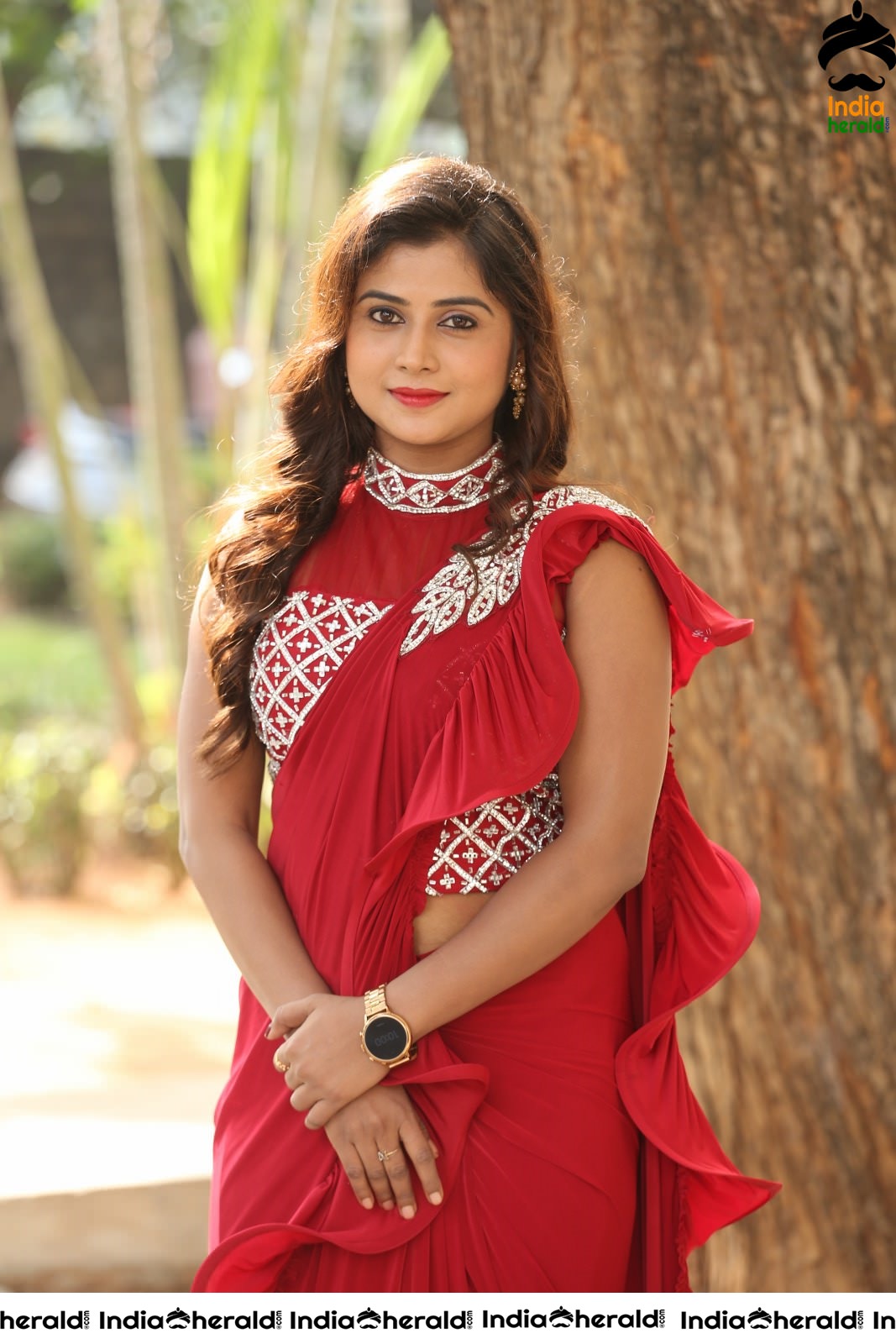 Sri Pallavi Latest Stills in Frill Saree Set 1