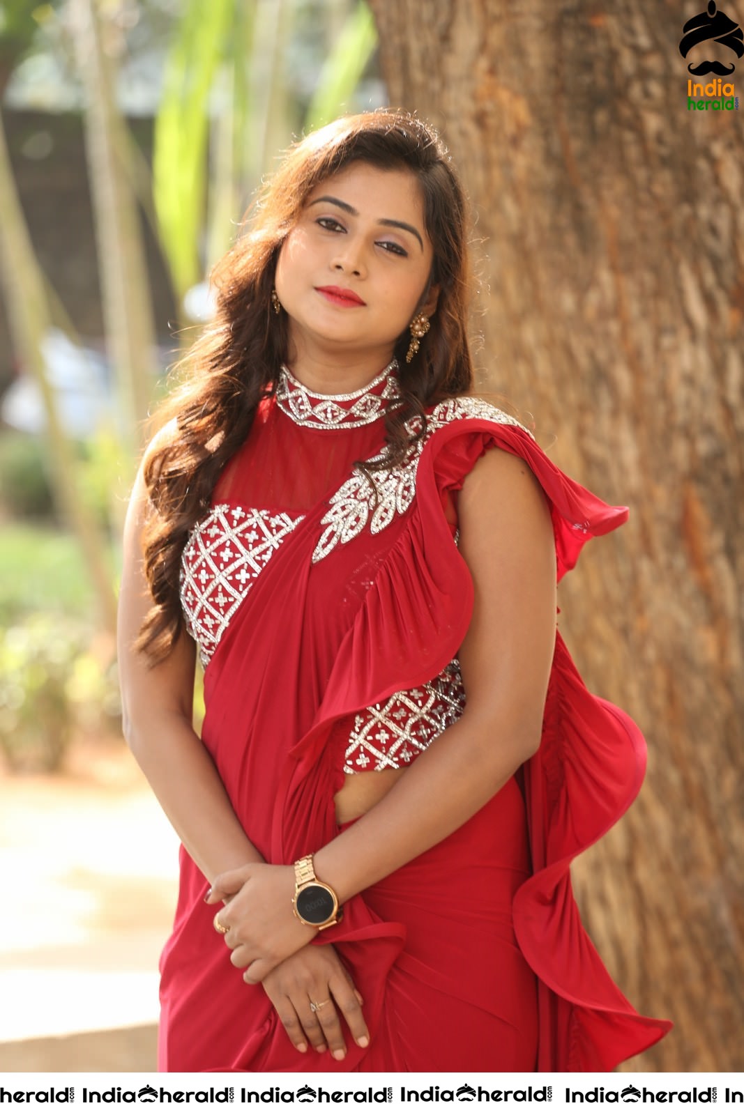 Sri Pallavi Latest Stills in Frill Saree Set 1