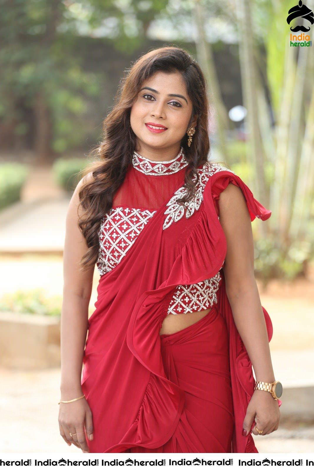 Sri Pallavi Latest Stills in Frill Saree Set 1