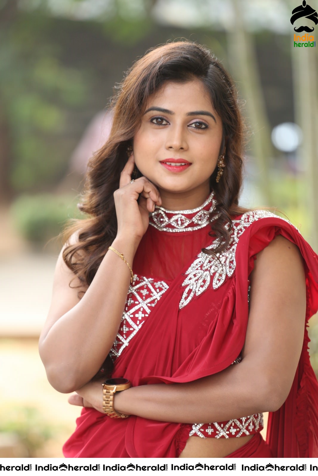 Sri Pallavi Latest Stills in Frill Saree Set 1