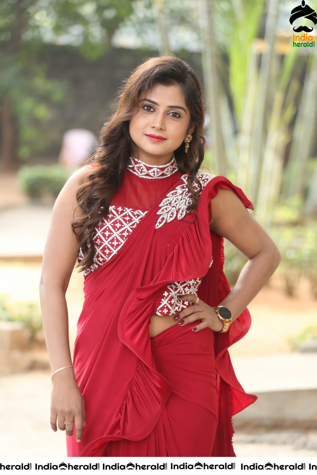 Sri Pallavi Latest Stills in Frill Saree Set 2