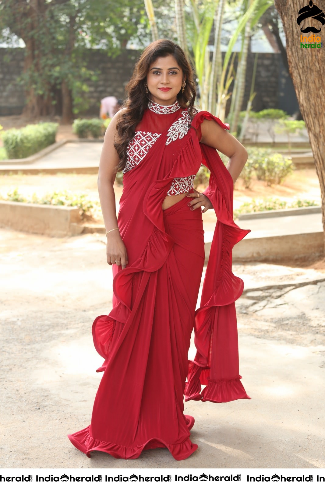 Sri Pallavi Latest Stills in Frill Saree Set 2