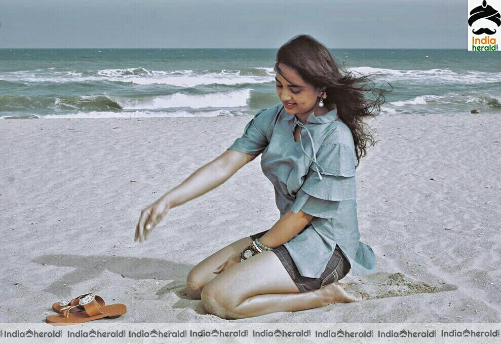 Srushti Dange Hot In Beach Side Stills