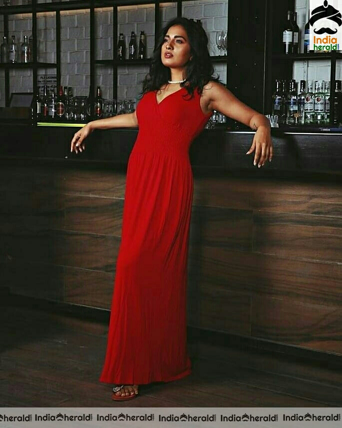 Srushti Dange Hot Red Dress Stills