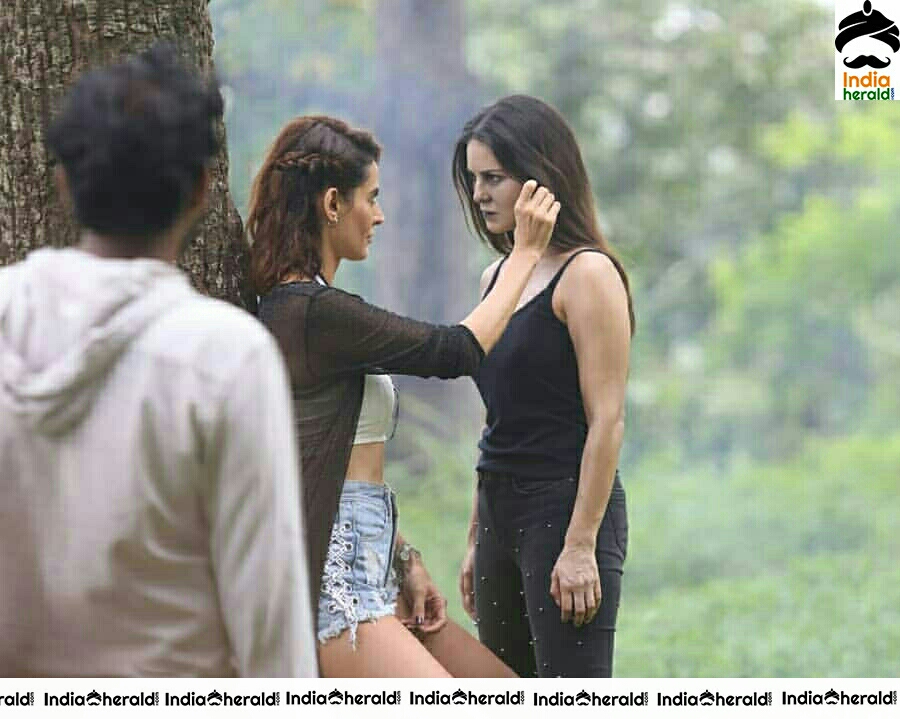 Sunny Leone And Mandana Karimi During An On Location Shoot