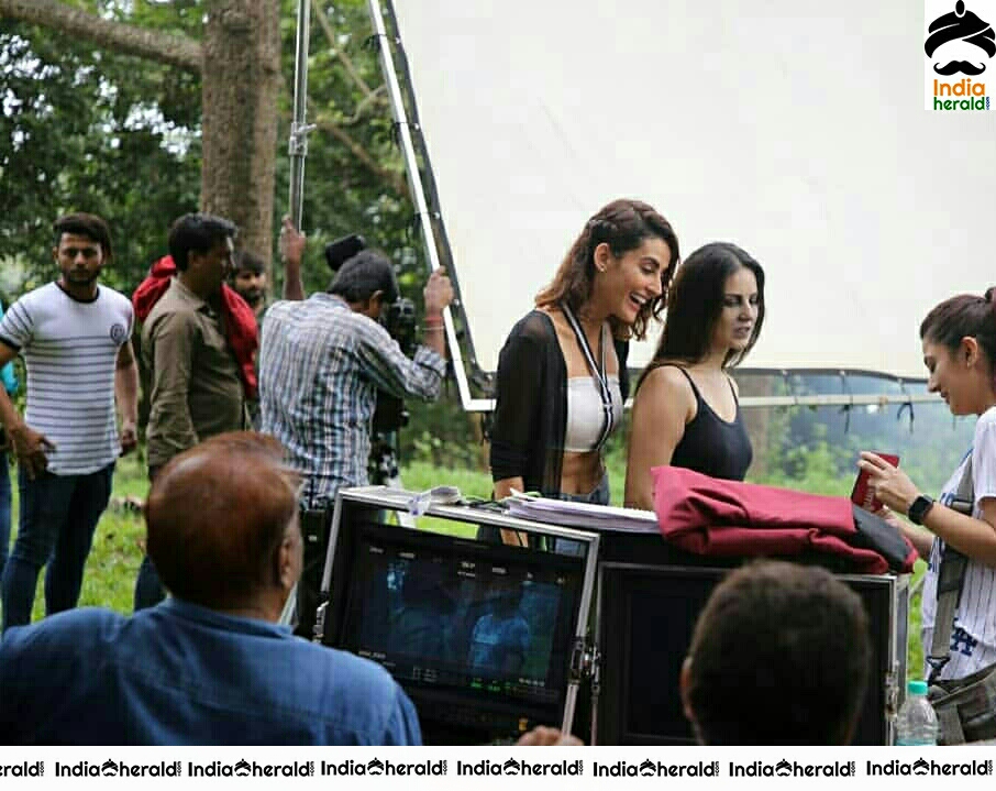 Sunny Leone And Mandana Karimi During An On Location Shoot