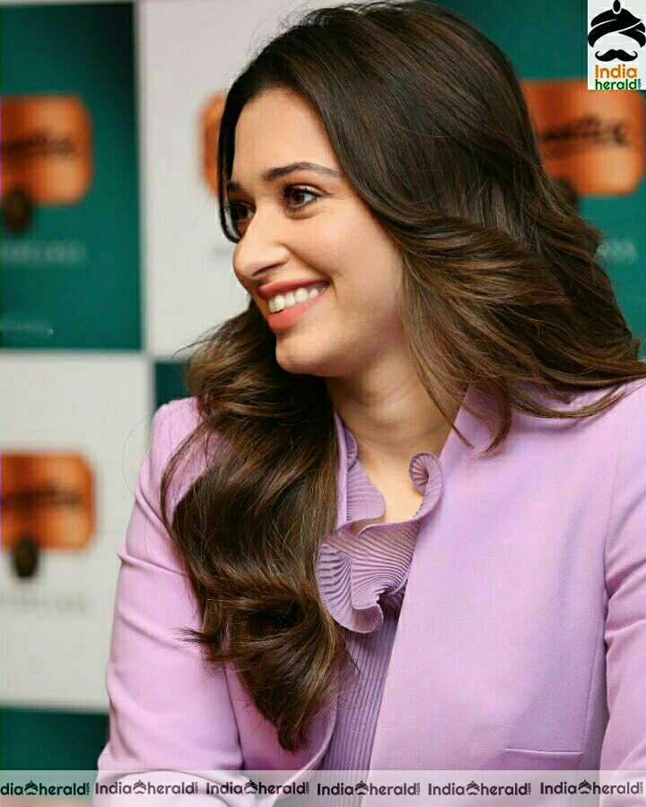 Tamanna Cute Lavander Colour Dress Photoshoot