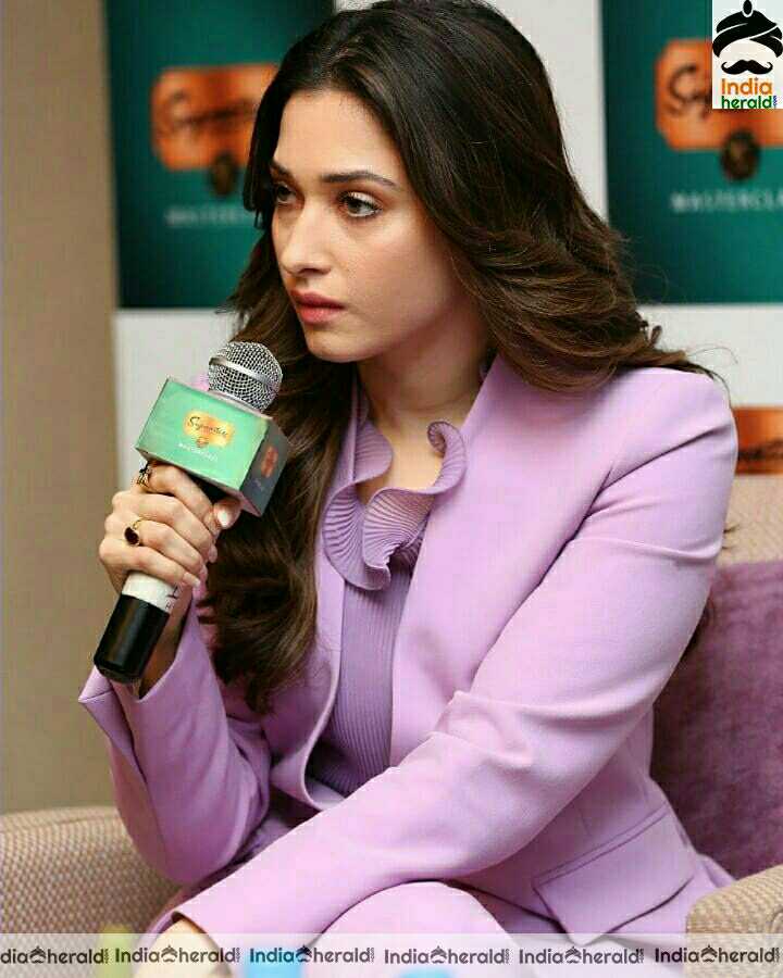 Tamanna Cute Lavander Colour Dress Photoshoot