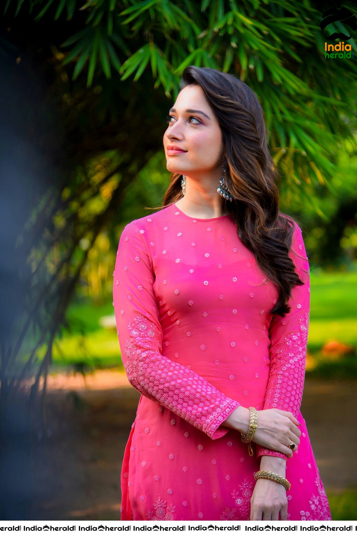 Tamanna Hot in Tight Pink Chudi Photoshoot