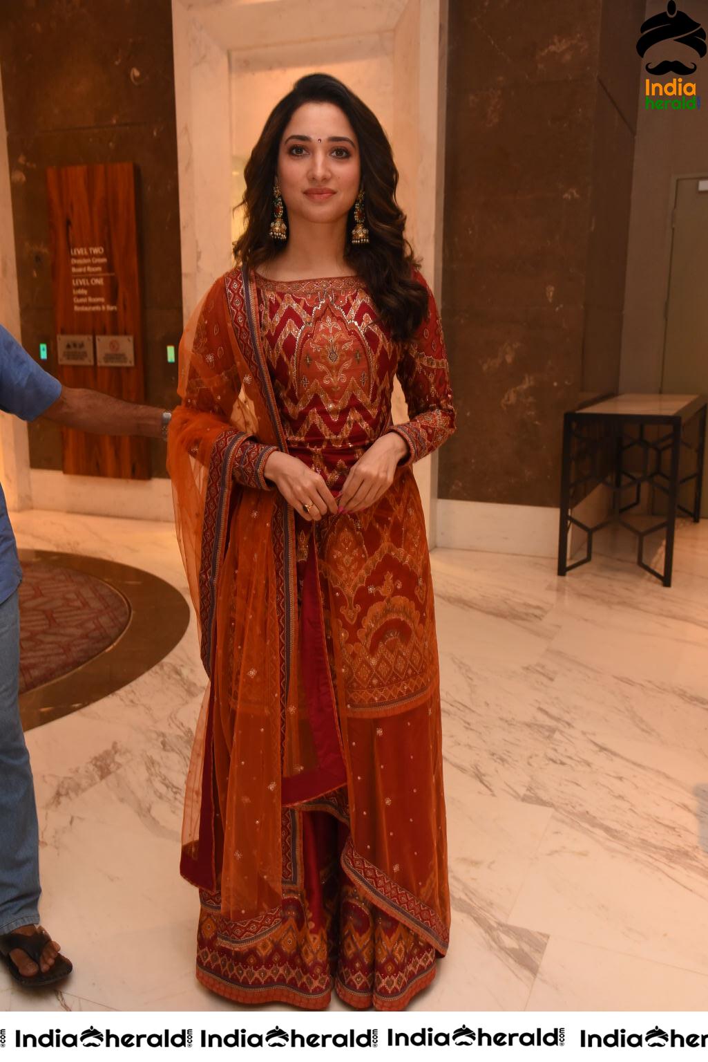Tamanna Looking Elegant and Gorgeous at Sye Raa Thank Meet Set 3