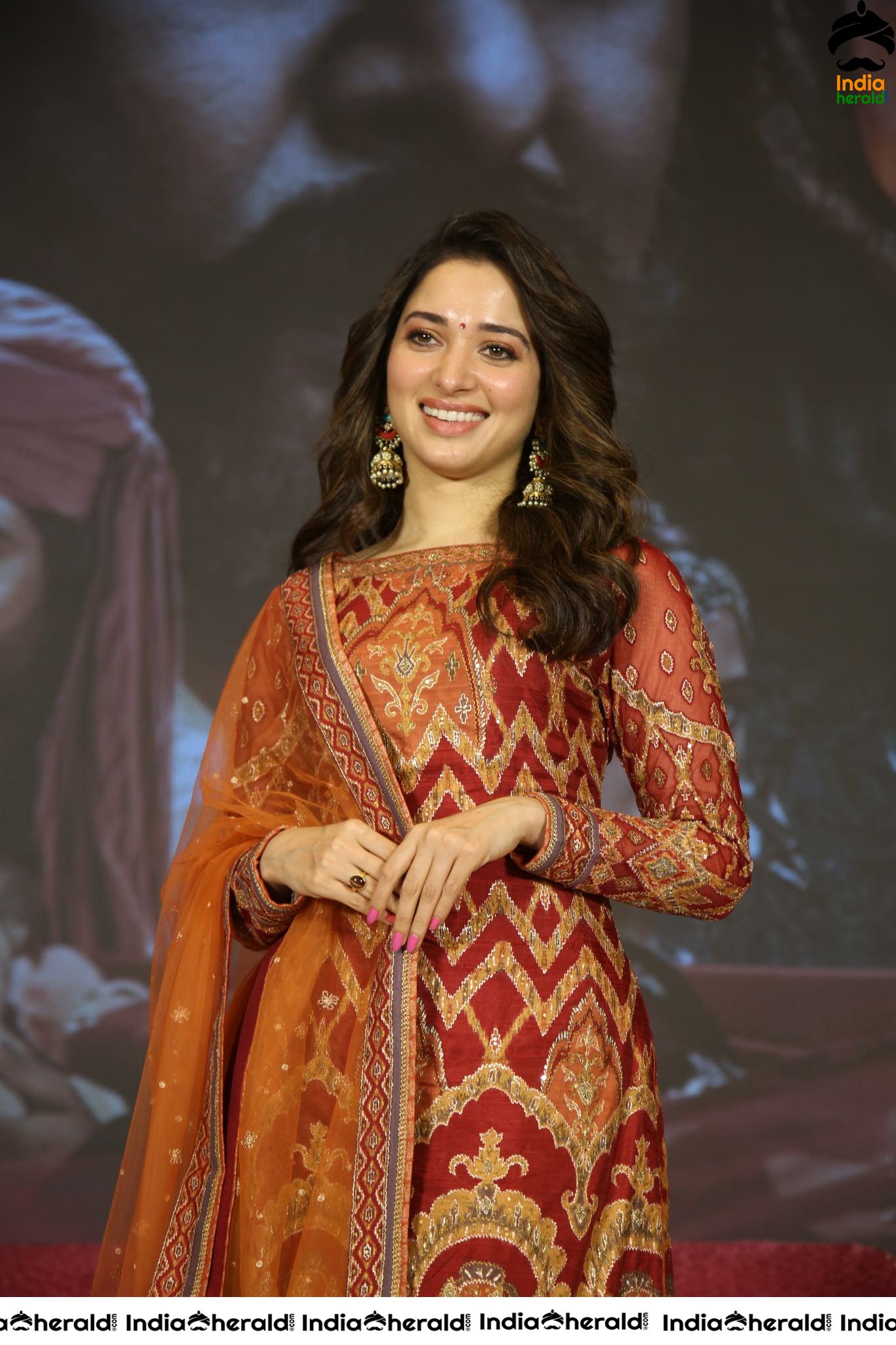 Tamanna Looking Elegant and Gorgeous at Sye Raa Thank Meet Set 3