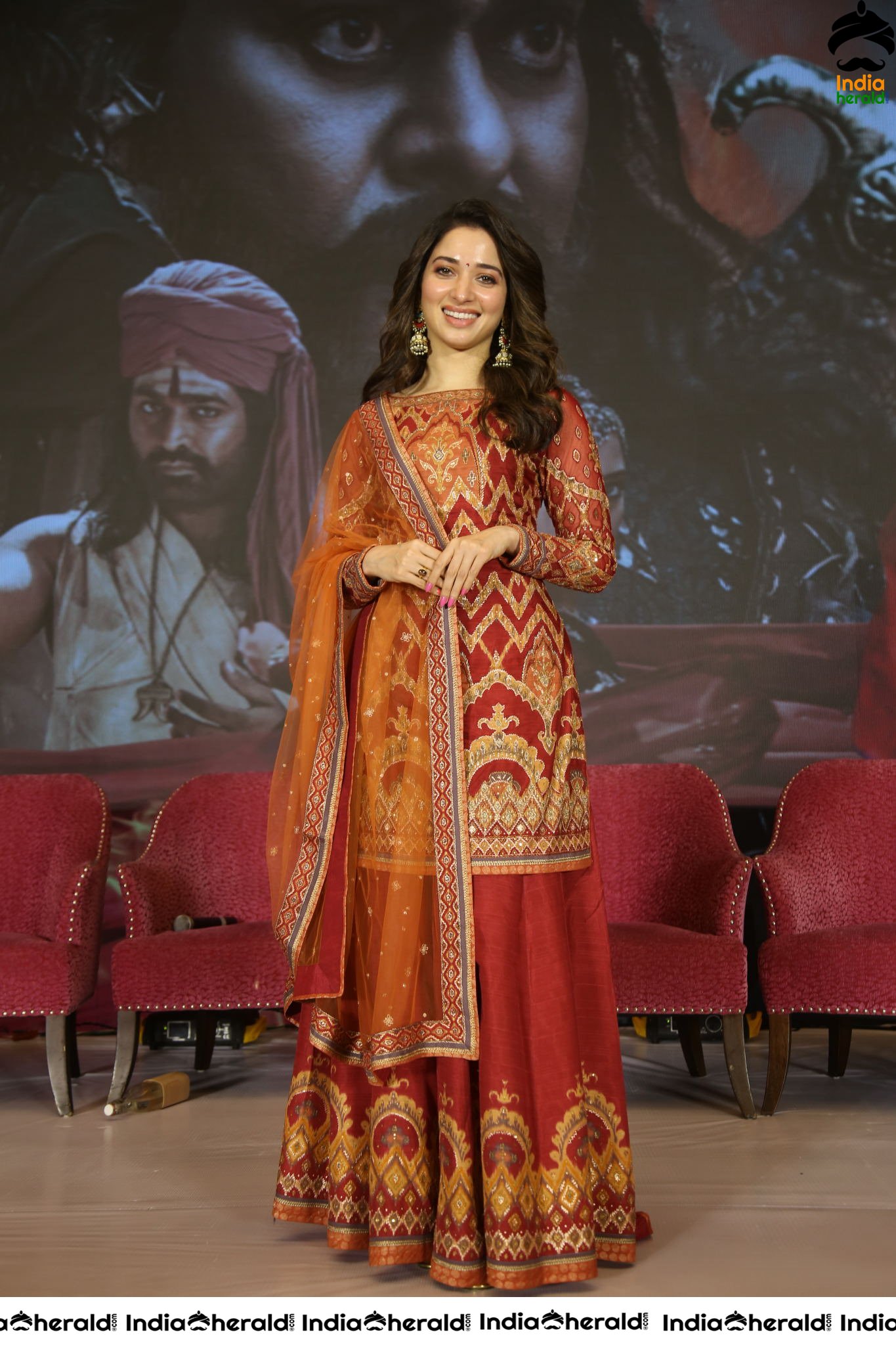 Tamanna Looking Elegant and Gorgeous at Sye Raa Thank Meet Set 3