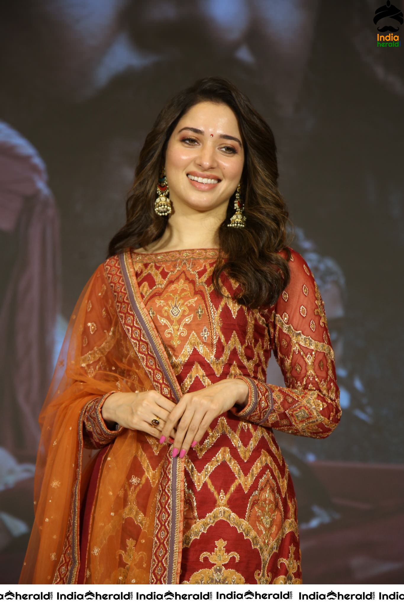 Tamanna Looking Elegant and Gorgeous at Sye Raa Thank Meet Set 3