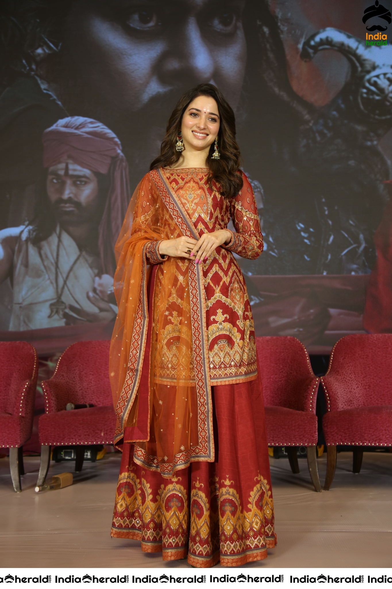 Tamanna Looking Elegant and Gorgeous at Sye Raa Thank Meet Set 3